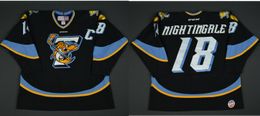 custom Men Jared Nightingale Toledo Walleye 2016 ECHL Captains Club Game-Worn Jersey Hockey Jersey or custom any name or number retro Jersey