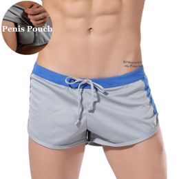 Mesh Running Shorts Men Penis Pouch Gym Shorts Men Loose Pocket Summer Home Leisure Sport Quick Dry Sexy Boxer Briefs Man