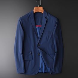 Minglu Men Blazer Fashion Silky Suit Blazer Slim Fit Masculine Casual Solid Suit Male Suits Jacket Plus Size M- L 3XL 4XL