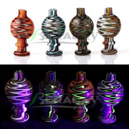 DHL!!! US Colour Wig Wag UV Glass Bubble Carb Cap 26mmOD Heady Glass Carb Caps For Bevelled Edge Quartz Banger Glass Water Bongs