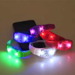 Led Flashing Button silicone wristband bracelet battery eletronic toy for Men Women Kid Party Concert KTV Bar Flashing supplies