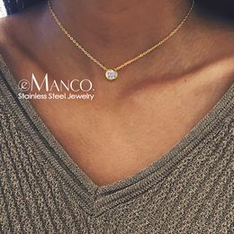 e-Manco Classic Stainless Steel Necklace for women Designer Jewelry Luxury Necklace Women 2019 Statement Necklace Y200323