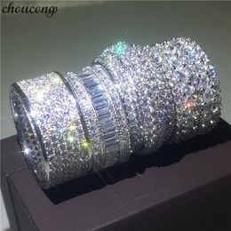 choucong 6 Styles Luxury Promise Ring 925 sterling Silver Diamond Engagement Wedding Band Rings For Women Men Jewellery