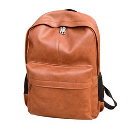 Designer-Fashion Men's and women's retro leather college wind backpack Laptop Satchel Travel School Rucksack Bag for Teenage H3052