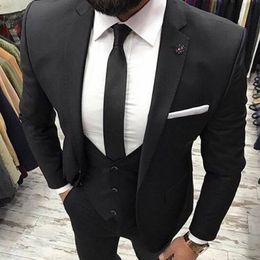 Popular One Button Groomsmen Notch Lapel Groom Tuxedos Men Suits Wedding/Prom Best Man Blazer ( Jacket+Pants+Vest+Tie) 660