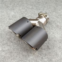 Carbon Fibre +Stainless Steel Muffler tip Exhaust pipes Fit For all cars Replacement Y Model Twill Matte Black End Tips