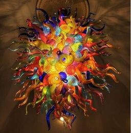 Creative Colorful Murano Large Chandelier Lamps LED Bulbs Style Hand Blown Glass Art Pendant Light Lighting