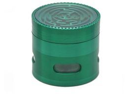 New Four-Layer Labyrinth Zinc Alloy Smoke Grinder 63mm Side Four-hole Metal Smoke Grinder