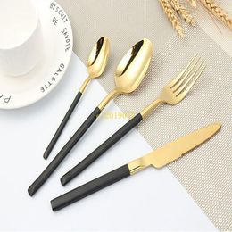 free shipping 50set 304 Stainless Steel Knife Spoon Set Western Tableware Gift Set 4 pieces