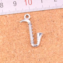 108pcs Charms saxophone instrument music Antique Silver Plated Pendants Making DIY Handmade Tibetan Silver Jewellery 17*27mm