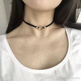 Choker Collar neckband neck chain sexy metal ring clavicle wild temperament necklace Gothic wholesale