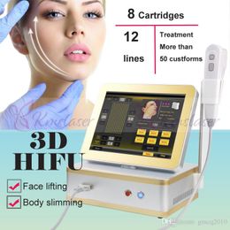 8 cartridges hifu face lifting 2 in 1 2d wrinkle removal body slimming machine