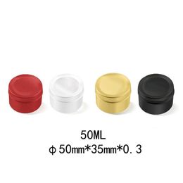 50ml Colorful Cream Jar Metal Aluminum Round Eyeshadow Tin Cans Box Empty Travel Accessories Refillable Candle Jar 50pcs/lot