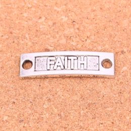 50pcs Charms faith connector Antique Silver Plated Pendants Making DIY Handmade Tibetan Silver Jewelry 35mm
