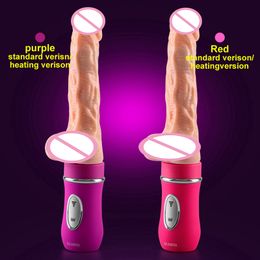 AILIGHTER Soft Dildo Vibrator Realistic Huge Penis Sex Toys Heating Automatic Telescopic Dildo Real Dick Sex Product For Women Y191218