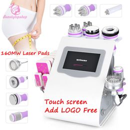 Newest Touch Screen 9 in 1 Laser Vacuum Ultrasonic RF Cavitation Cellulite Removal Body Slimming Photon Micro Current Beauty Salon Equipment