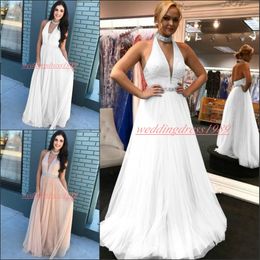 Elegant Halter Neck Evening Dress Backless Sequins Beads Keyhole Formal Party Ball Prom Gown Robe De Soiree Plus Size Special Occasion