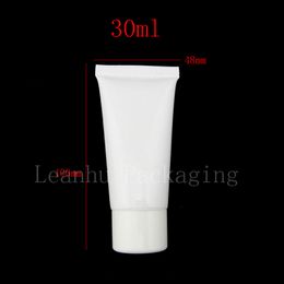 30g empty white plastic soft tube for cosmetics packaging,1oz sample container bottles ,cream cosmetic container, hotel bottles