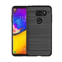 Carbon Fibre Texture Shockproof Cover Protective Slim Fit Soft TPU Silicone Case for LG V35 ThinQ/LG V40 ThinQ