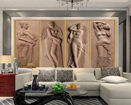 Custom 3D Wallpaper Mural European 3d embossed retro beauty Home Decor Living Room Bedroom Wallcovering HD Wallpaper