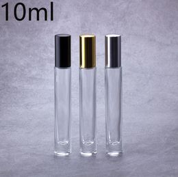 Thick bottom 10ml metal Empty Glass Perfume roller ball Steel balls Bottle Spray Perfumes Atomizers Bottles CZ208