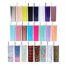 Tumbler Water Bottle Stainless Steel Mugs Thermos Cups Insulated Vacuum Tumblers Beer Coffee Lids Straws Drinkware 20Oz Sea Shipping G7505