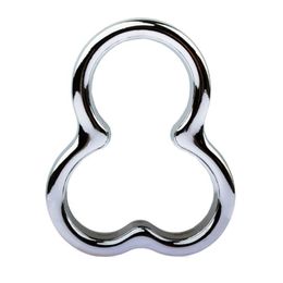 Stainless Steel Ball Stretcher Scrotal Bondage Scrotum Pendant Testicle Lock Penis Rings Male Delay Ejaculation Sex Toys