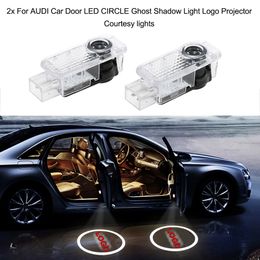Freeshipping 2x For AUDI Car Door LED CIRCLE Ghost Shadow Light Logo Projector Courtesy lights