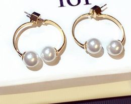 hot sale ! new ins trendy fashion special designer luxury double pearls stud earrings for woman girls
