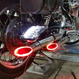 1Set Motorcycle LED Light Red Motorbike Exhaust Pipe Lamp Warning Firing Indicators Scooter Refit Torching Thermostability Light HHA87