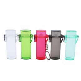 Newest Translucent Plastic Sealed Waterproof Lighter Protective Shell Case Container Jar With Key Ring Cigarette Smoking Holder DHL