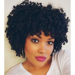 the beauty hairstyle brazilian Hair African American afro short cut kinky curly wig Simulation Human hair kinky curly wig