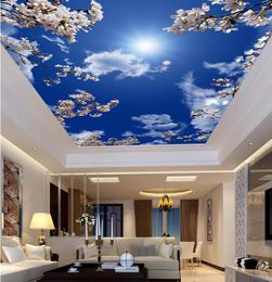 Cutan Irgendeine Größe 3D StereoOriginal blauer Himmel, weiße Wolke, Vorhang Wandbilder Tapete Wohnzimmer Tapeten Wohnkultur Moderne Wand Paintinggut