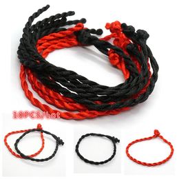 10PCS/Lot Handmade Couple Bracelet Ethnic Lucky Red Rope Charm Women Men Red/Black