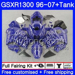 Body For SUZUKI GSX R1300 GSXR1300 96 02 03 04 05 06 07 Silver flames 333HM.48 GSXR 1300 Hayabusa 1996 2002 2003 2004 2005 2006 2007 Fairing