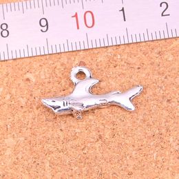 127pcs Charms shark fish Antique Silver Plated Pendants Making DIY Handmade Tibetan Silver Jewellery 24*12mm