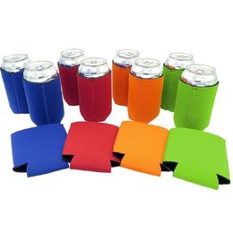 New Arrival Solid Color Neoprene Foldable Stubby Holders Beer Cooler Bags For Wine Food Cans Cover Kitchen Tools Free Ship