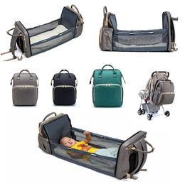 2021 new travel backpack portable foldable mommy bag multifunction largecapacity mother baby diaper backpack with sleeping bed bags