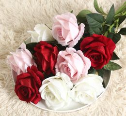 Artificial roses Flower Fake Silk Single roses multi Colors for Wedding Centerpieces Home Party Decorative Flowers Bride holding floweGB1707