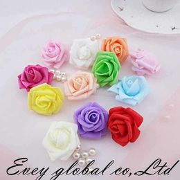 Wholesale- Real touch Mini EVA foam artificial flowers rose heads wedding home decoration Handmade artificial flores cheap 12 colors
