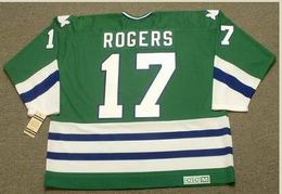 Custom Men Youth women Vintage #17 MIKE ROGERS Hartford Whalers 1979 CCM Hockey Jersey Size S-5XL or custom any name or number