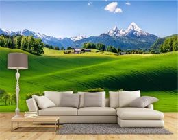 Custom Mural Wallpaper 3d Fresh Green Rural Scenery Living Room Bedroom Background Wall Wallpaper