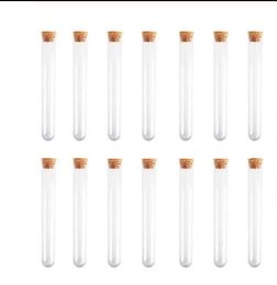 Plastic Test Tube With Cork Stopper 4-inch 15x100mm 11ml Clear ,Food Grade Cork Approved Fast Shipping Test Tube With Cork Stopper