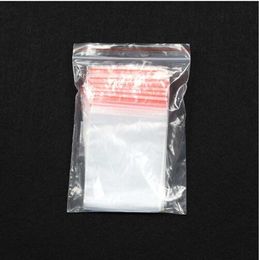 500pcs 4*6cm/5*7cm/6*8cm Clear Zip Lock Plastic Packaging Bags Red Grip Self Seal Resealable Zipper Bag Mini Jewellery Bead Pouch