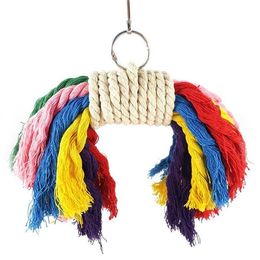Parrot Bite Toys Pet Parrot Perch Braided Budgie Chew Cotton Rope Bird Cage Conure Cockatiel Toy Pets Birds Training Accessories