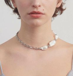 justine clenquet Natural baroque pearl necklace stitching fashion personality lady Necklace birthday gift