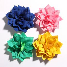 200pcs 75cm 295 New Lotus Fabric Flowers For Hair Accessories Satin Hair Flower With Without Clips Wedding Bouquet