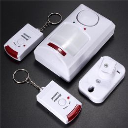 Wireless Motion Sensor Alarm IR Infrared Detector 2 Remote Control