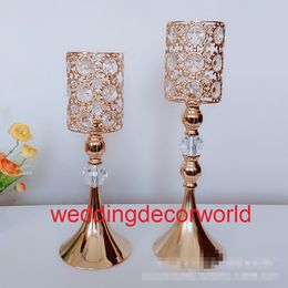 New stylCrystal Candle Holder Wedding Candelabra Centrepieces Centre Table Candlesticks Party Decor Lantern stand Silver/Gold home decor0809