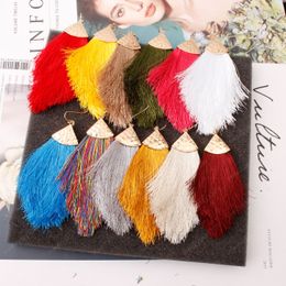 Hot Fashion Jewelry Thread Tassel Earrings Candy Color Dangle Earrings